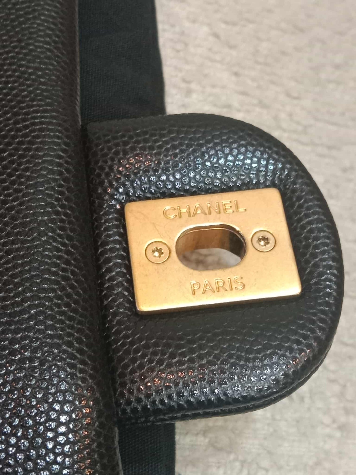 Chanel Seasonal Flap Caviar Black Microchipped