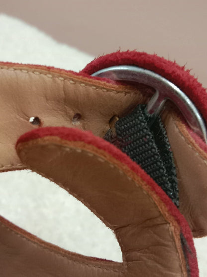 Aquazzura Blossom Suede Pointed Toe Mules Red Size 35.5