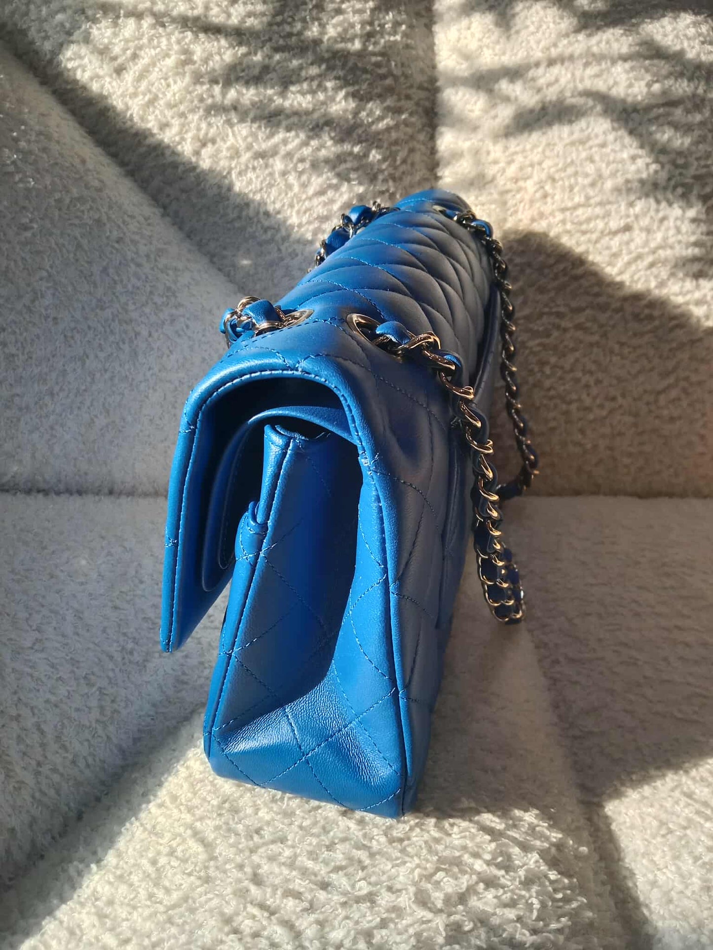 Chanel Classic Medium Double Flap Lambskin Blue Series 26