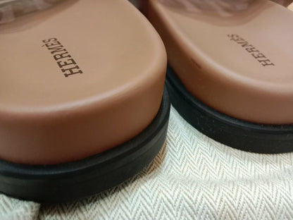 Hermes Extra Sandals Suede PInk Size 36.5