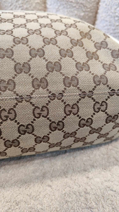 Gucci GG Canvas Trophy Bag Brown/White