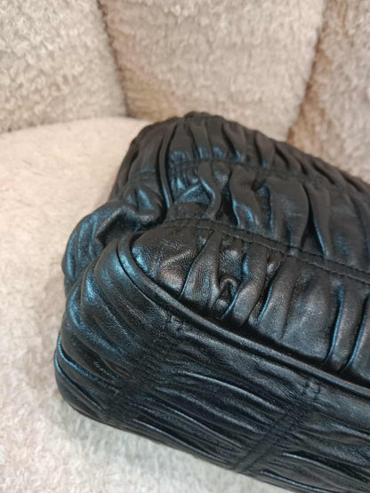 Prada Women's Leather Gaufre Black