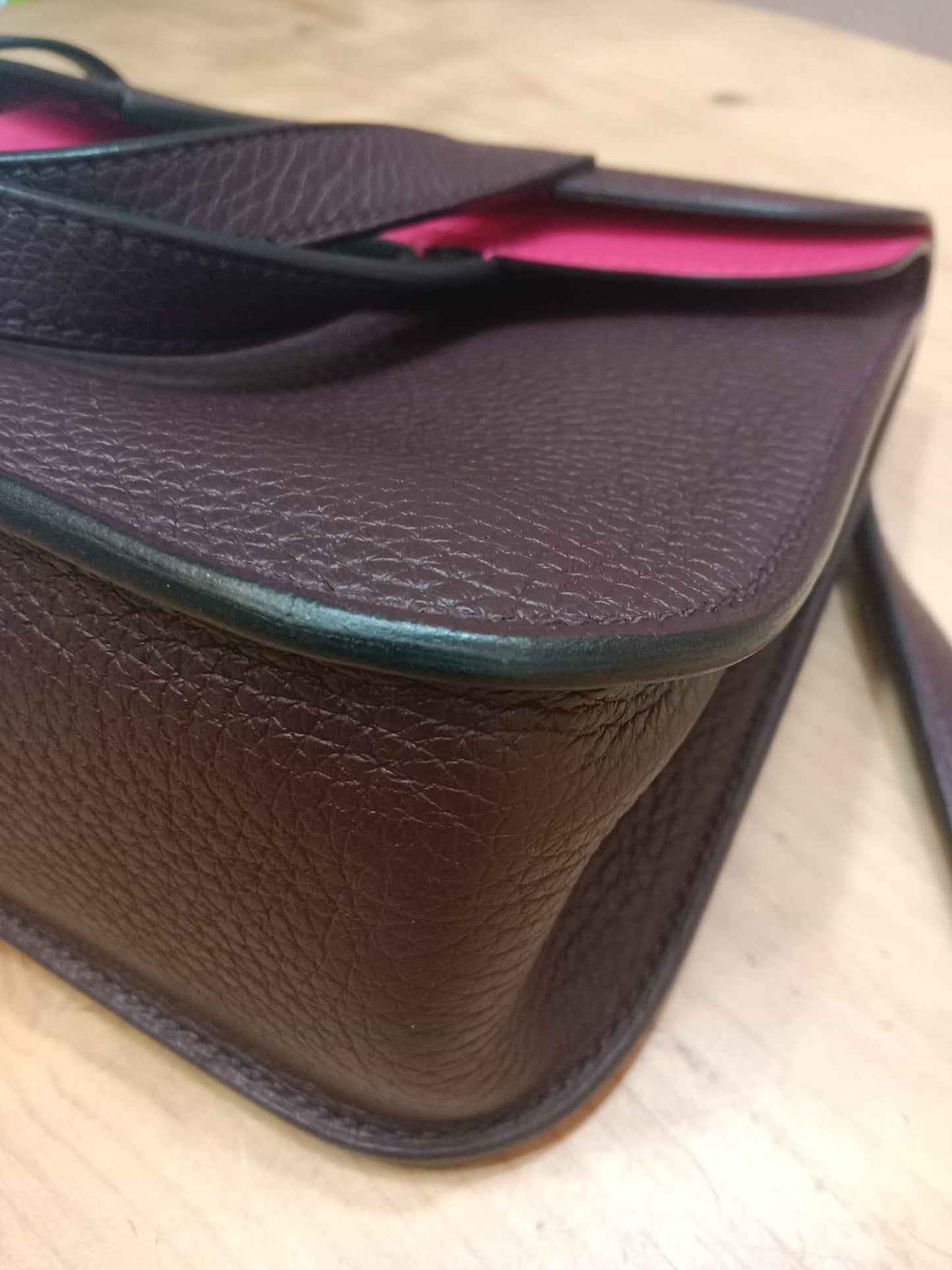 Hermes Halzan 25 Clemence Rouge/Framboise Stamp Z 2021