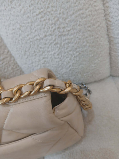Chanel 19 Beige Lambskin Small Series 30