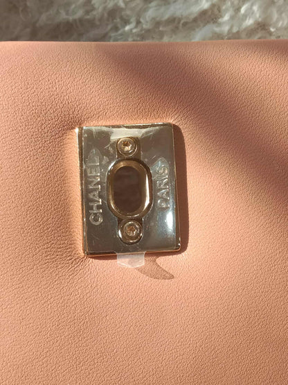 Chanel Mini Seasonal Wood Top Handle Flap Bag Peach Series 26