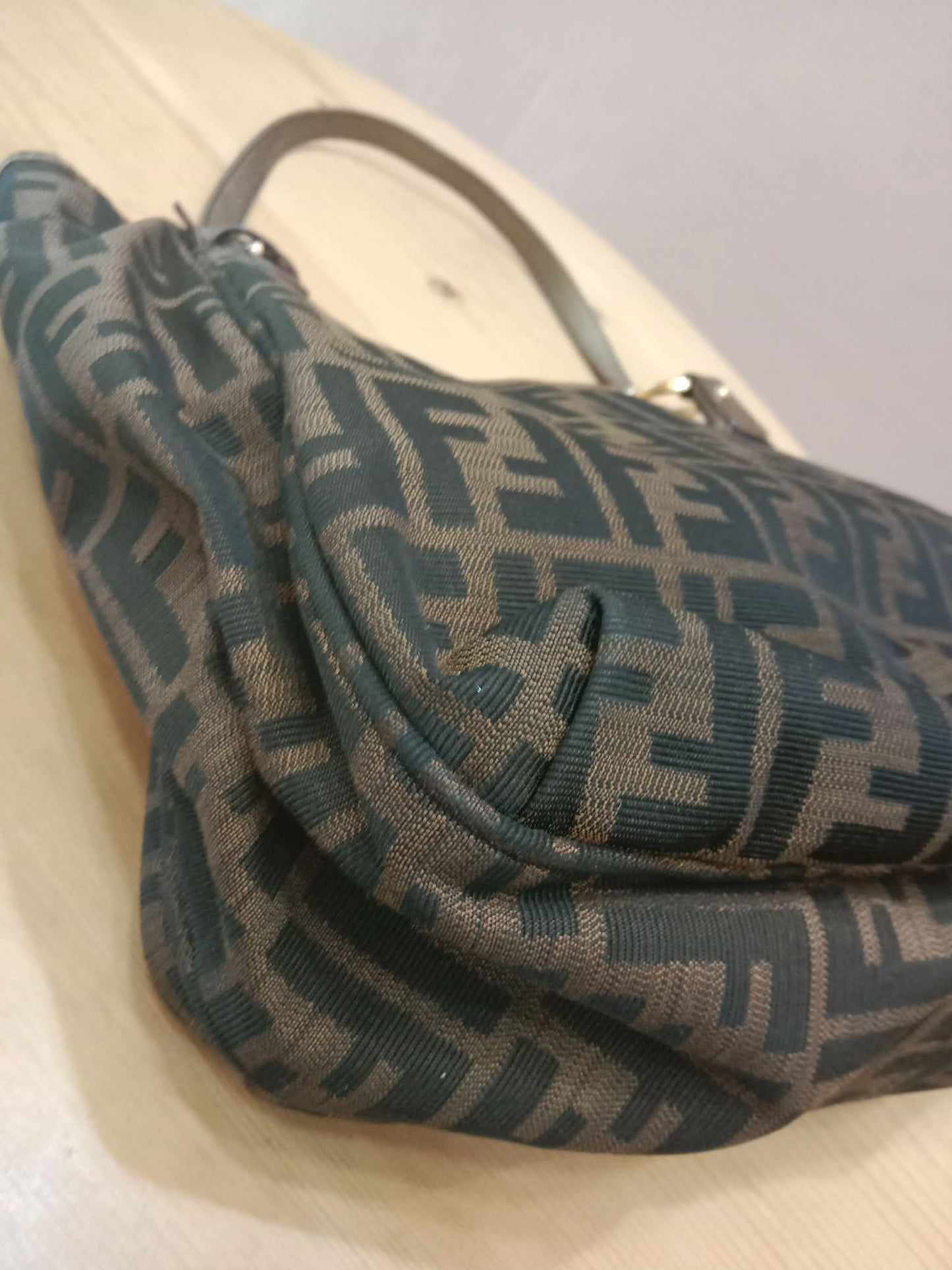 Fendi Zucca Canvas Trim Chef Shopper Tote Bag Brown