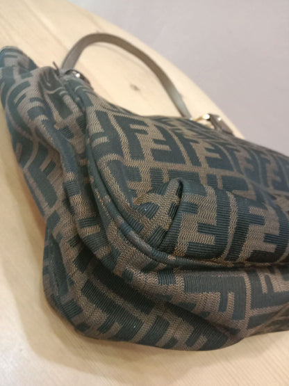 Fendi Zucca Canvas Trim Chef Shopper Tote Bag Brown