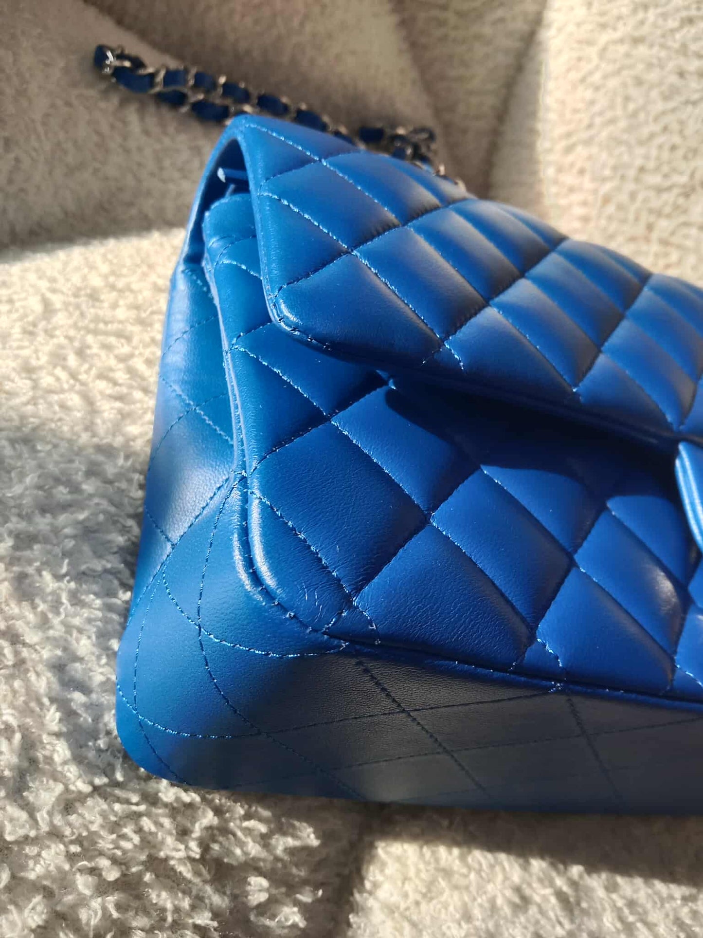 Chanel Classic Medium Double Flap Lambskin Blue Series 26
