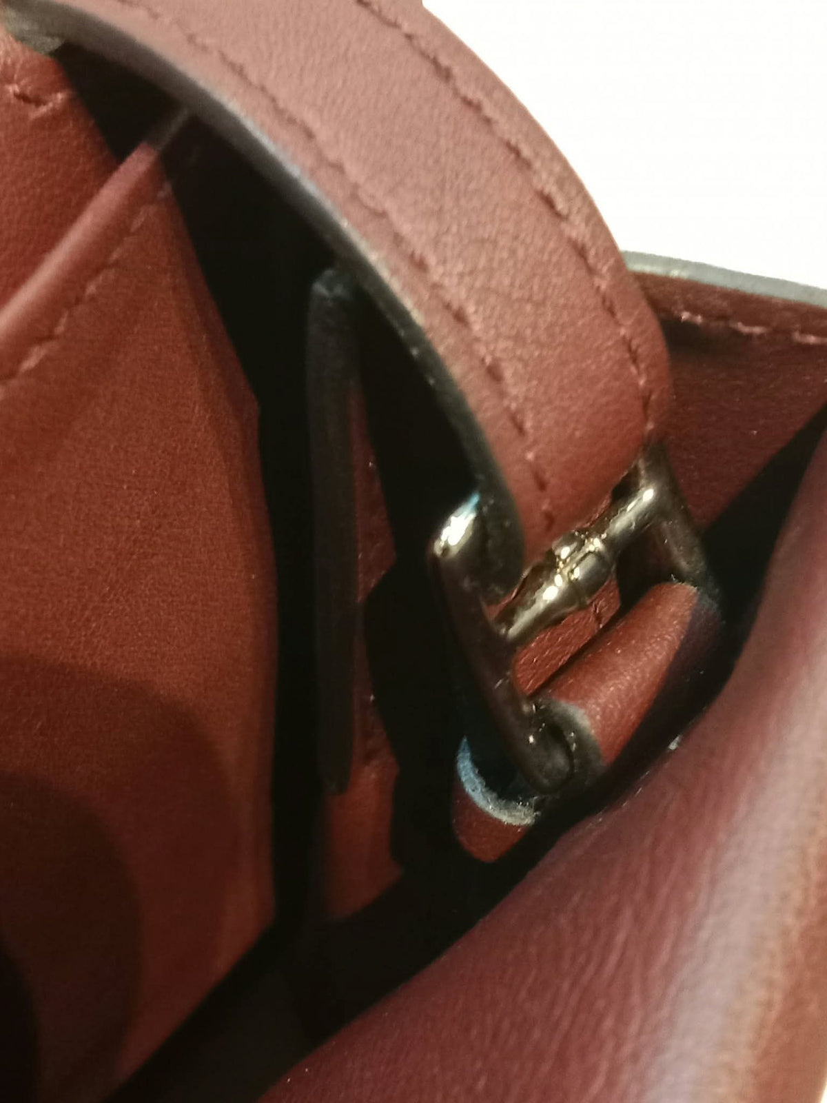Hermes Halzan 22 Burgundy Clemence Stamp A 2017
