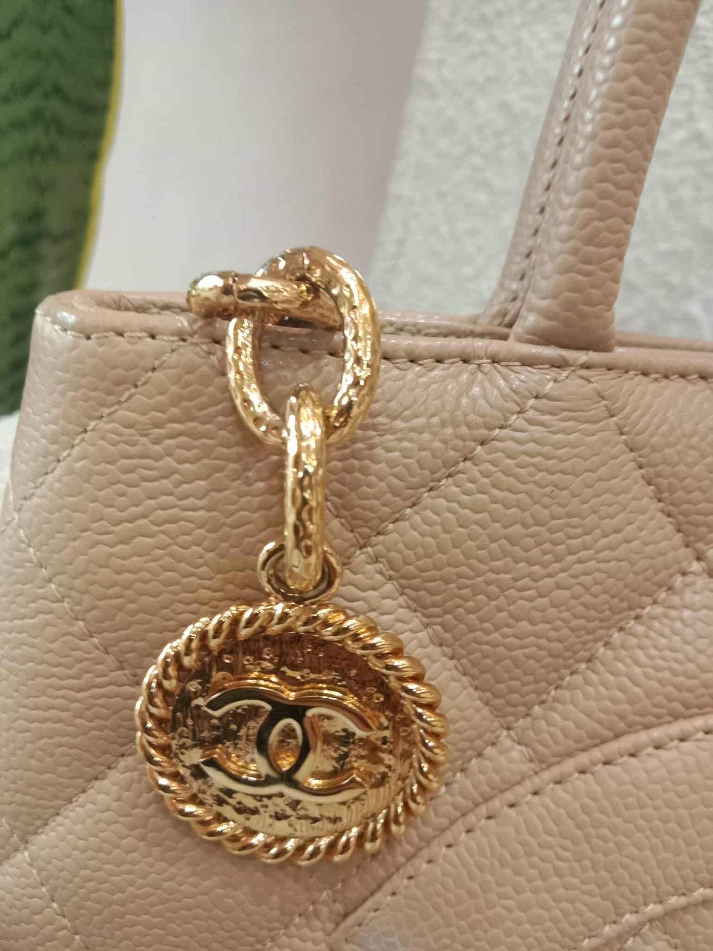 Chanel Medallion Beige Caviar Series 11