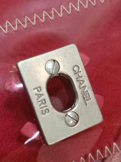 Chanel PVC Patchwork Stitched Flap Bag Beige/Pink Series 5