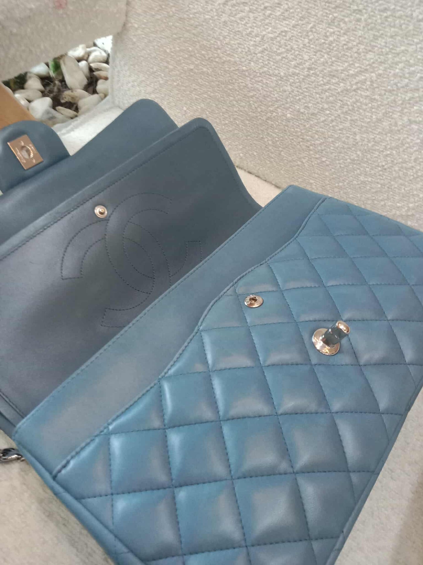Chanel Jumbo Double Flap Lambskin Blue Series16