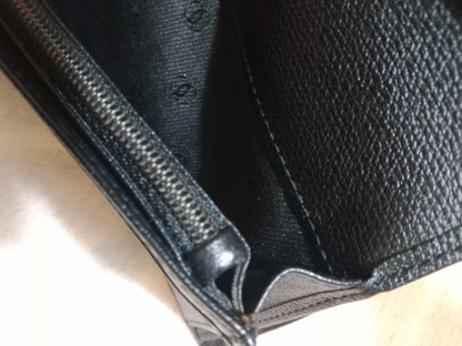 Chanel Black Leather Bifold Long Wallet Series 10