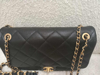 Chanel Seasonal Flap Caviar Black Microchipped