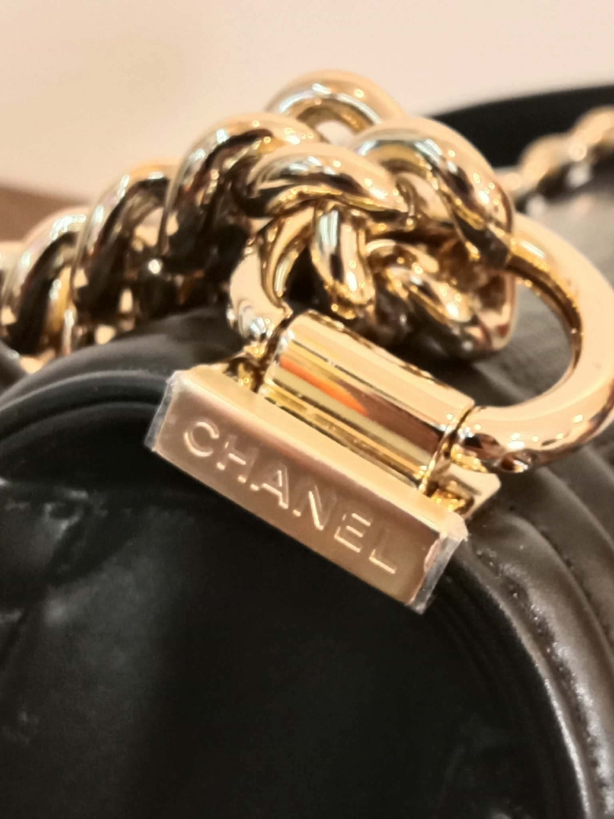 Chanel Leboy Lizard/Calfskin Black Leboy Small Series 27