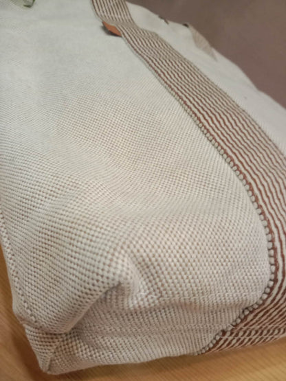 Hermes Toile Ferrou-Tout Cabas Tote Bag Beige