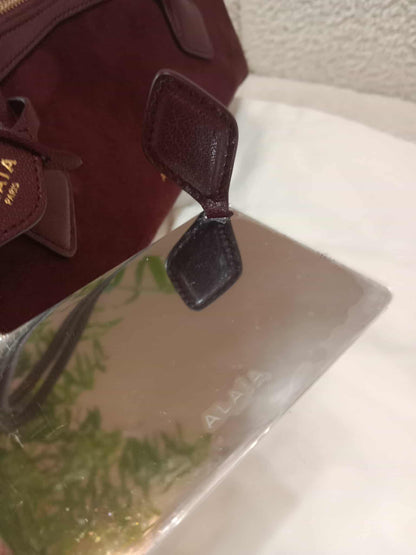 Alaia Le Teckel Suede Bag Burgundy