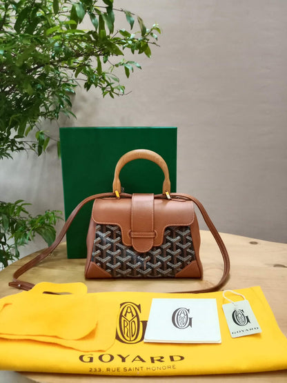 Goyard Saigon Souple Mini Tophandle Bag Bag Black/Tan
