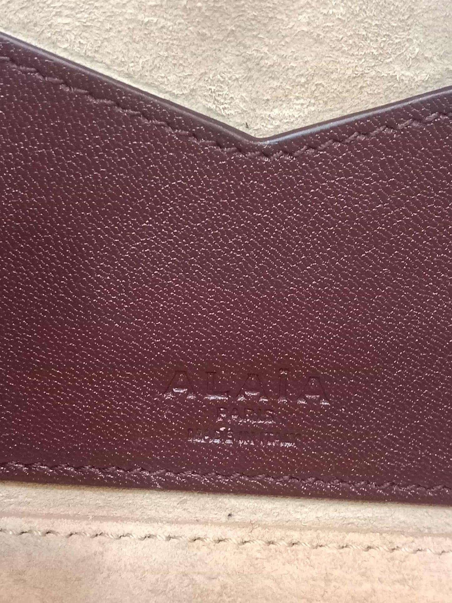 Alaia Le Teckel Suede Bag Burgundy