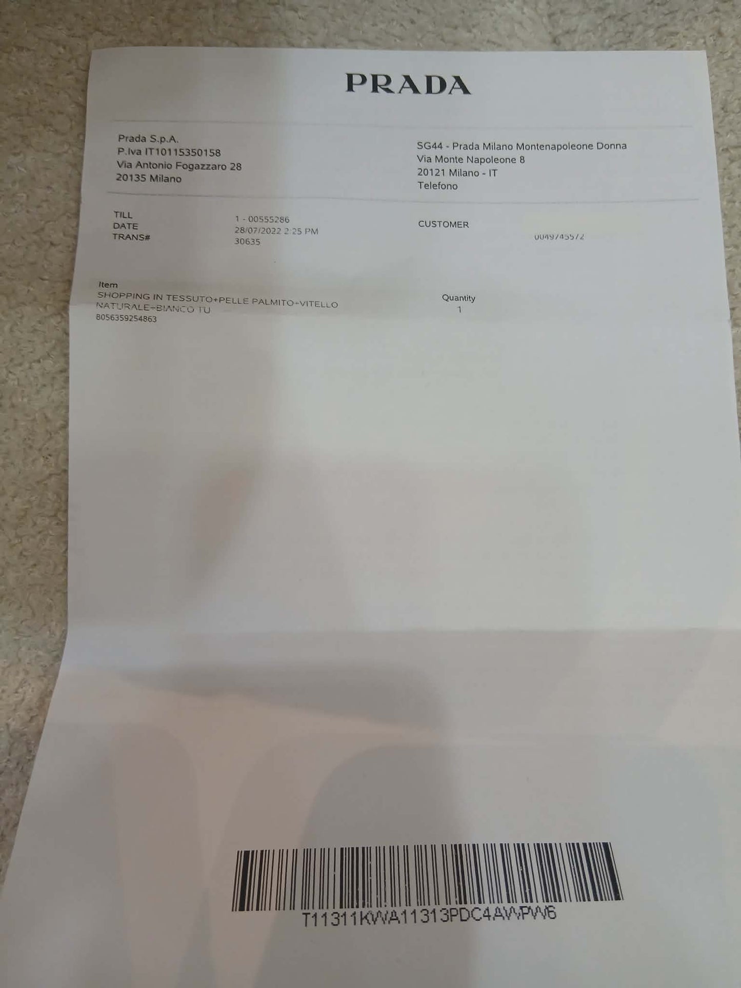 Prada Raffia Tote Bag White