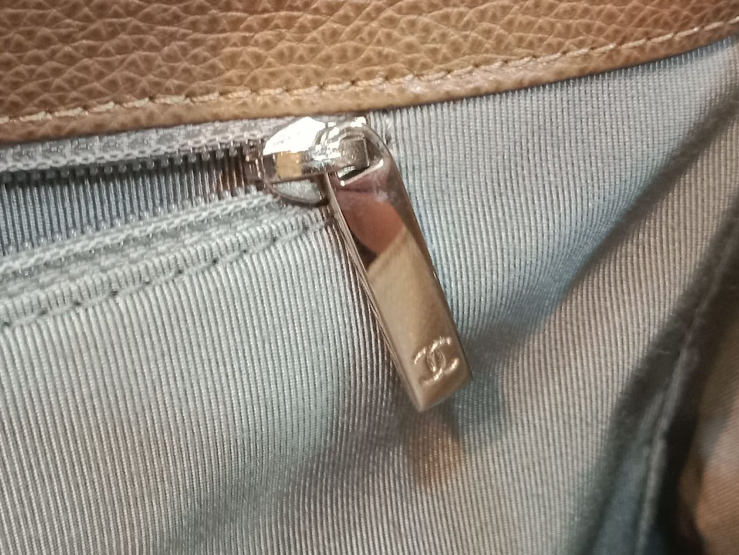 Chanel Cerf Executive Tote in Neutral Taupe Color CC Turnlock Closure Series 17