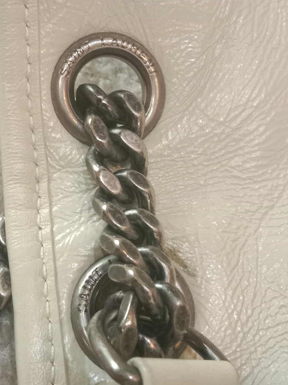 Saint Laurent Niki Medium Shoulder Bag in White Quilted Calfskin