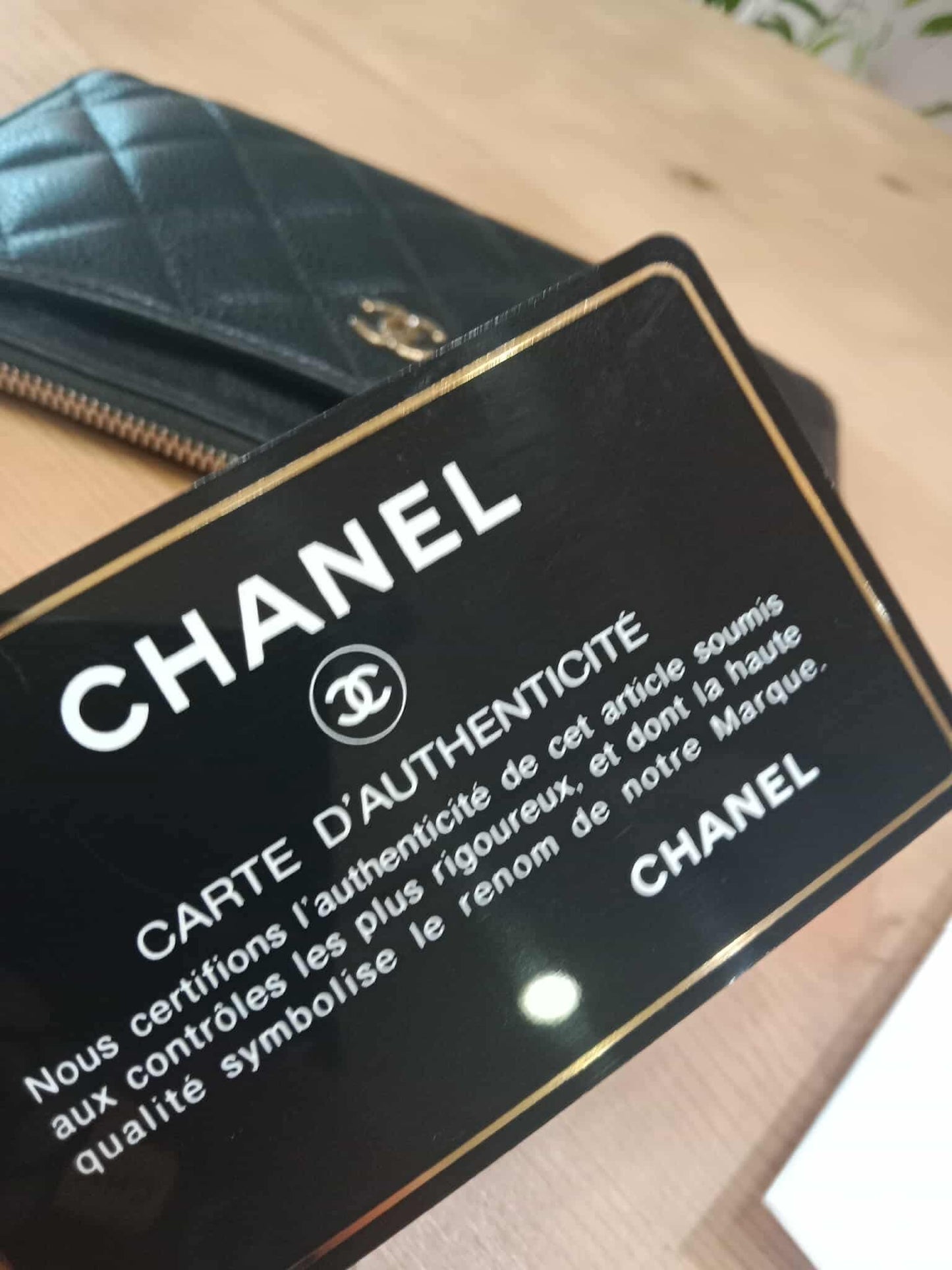 Chanel Black Quilted Caviar Leather Zip Pouch Series 25