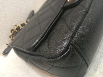 Chanel Seasonal Flap Caviar Black Microchipped
