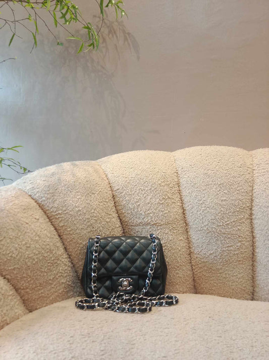 Chanel Mini Square Black Lambskin Series 30