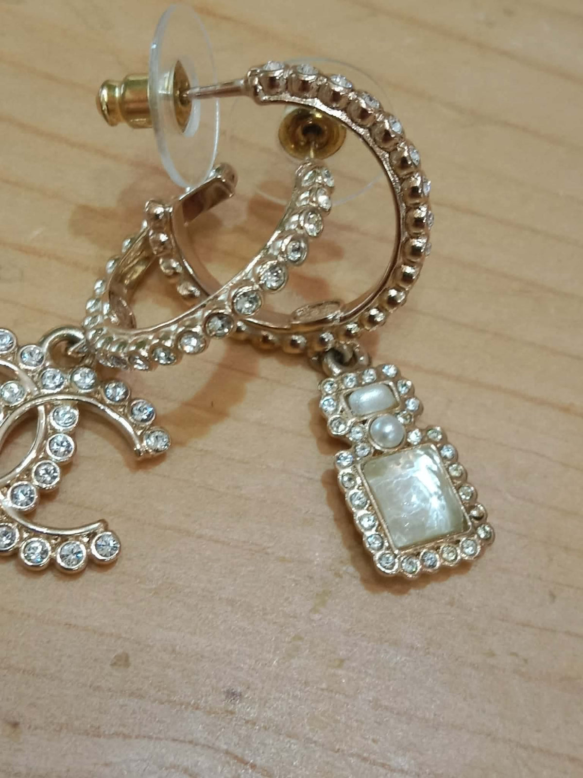 Chanel Drop Hoop Earrings