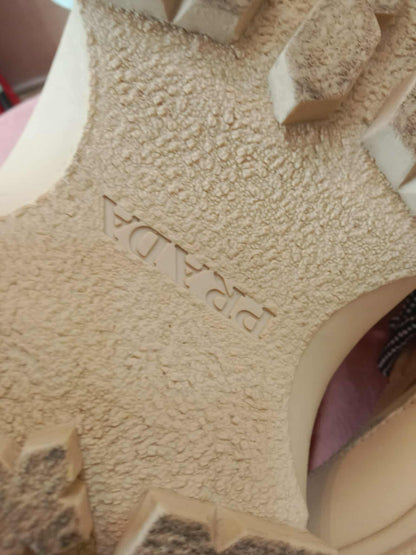Prada Monolith Boots Beige Size 38