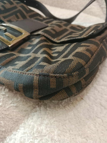 Fendi Zucca Baguette Brown Bag
