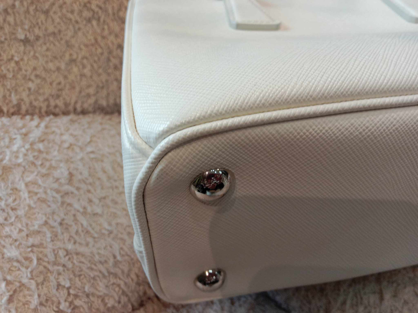 Prada Saffiano White Mini Galleria Tote