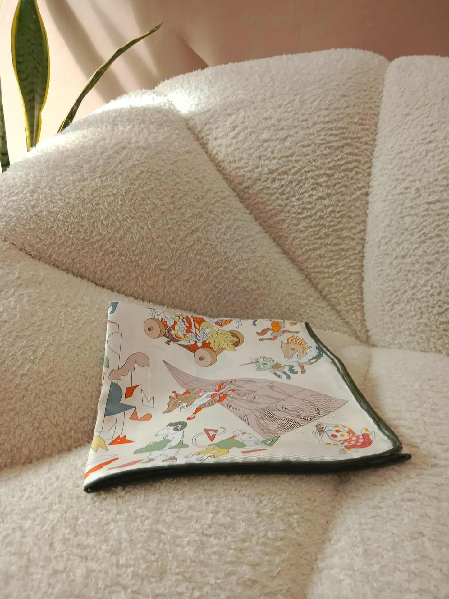 Hermes Academia Hippica 90cm Silk Twill Scarf Blanc/Rose Poudre/Beige by Jan Bajtlik Brandnew