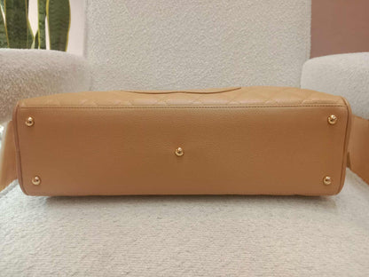 Chanel Bowling Bag Beige Caviar Series 9