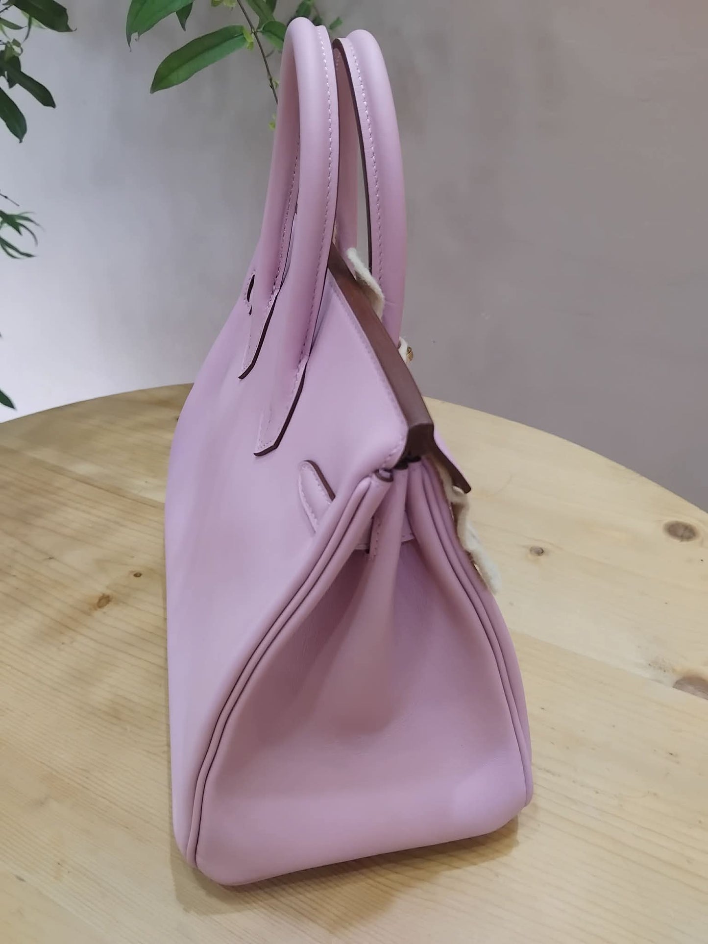 Hermes Birkin 25 Mauve Sylvestre Swift Rose Gold Hardware Stamp W 2024