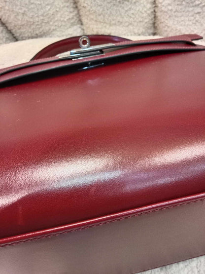 Hermes Kelly 32 Rouge Boxcalf Stamp E Square 2001