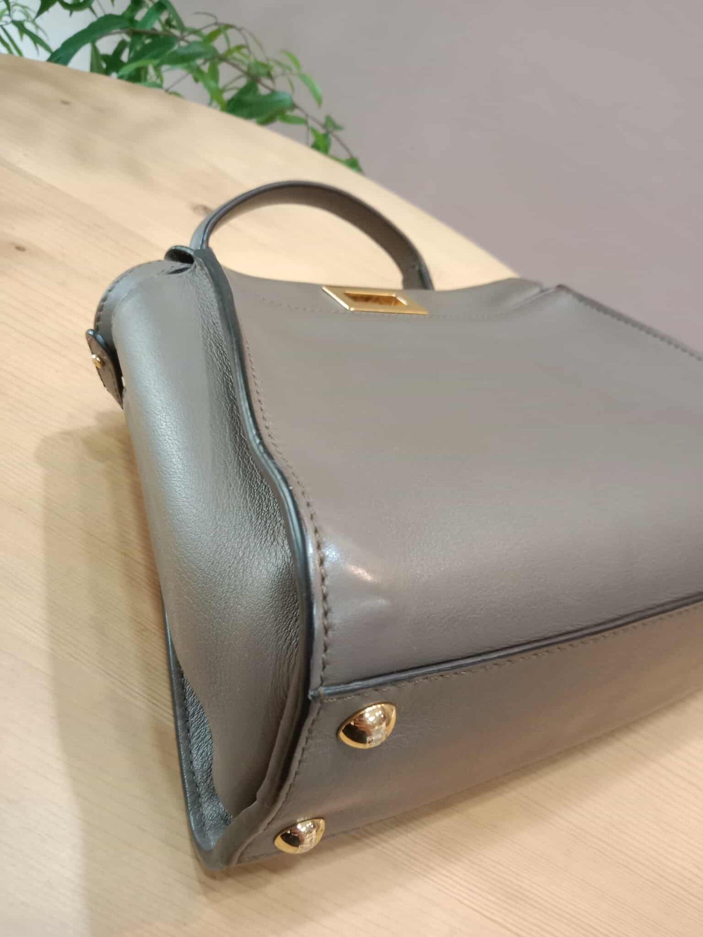 Fendi Peekaboo Grey Leather Mini