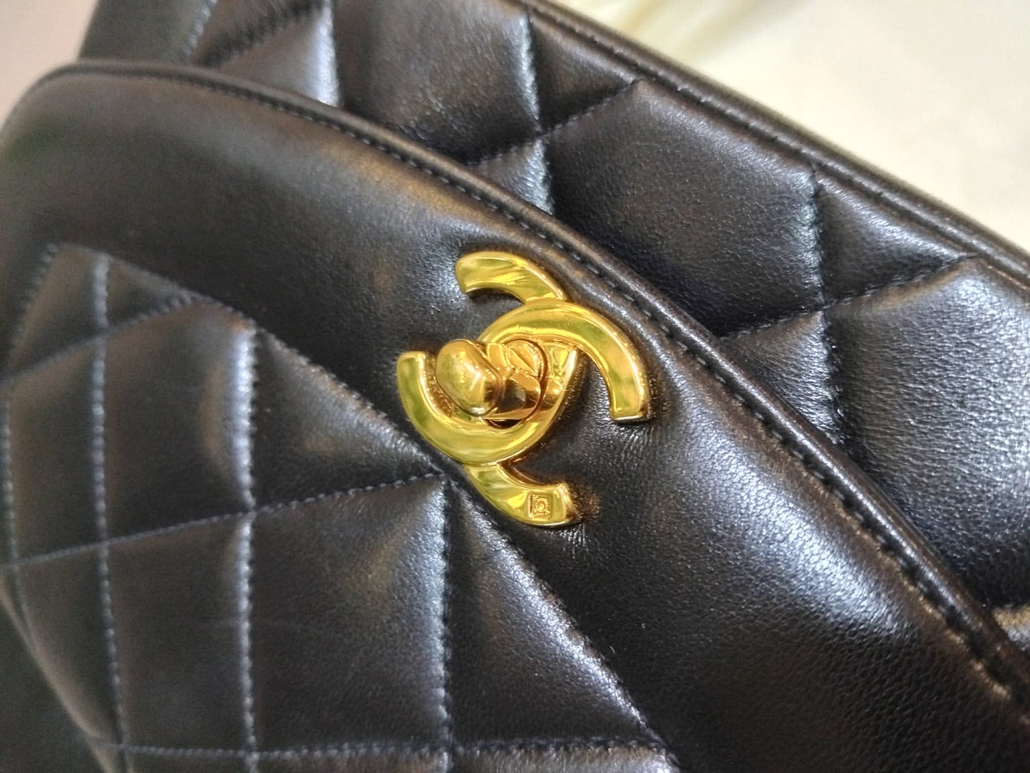 Chanel Diana Flap Bag Lambskin Black Series 3