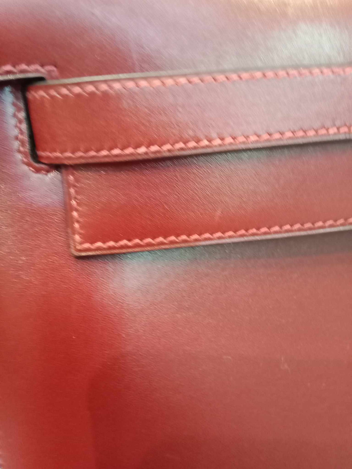 Hermes Kelly 32 Rouge Boxcalf Stamp E Square 2001