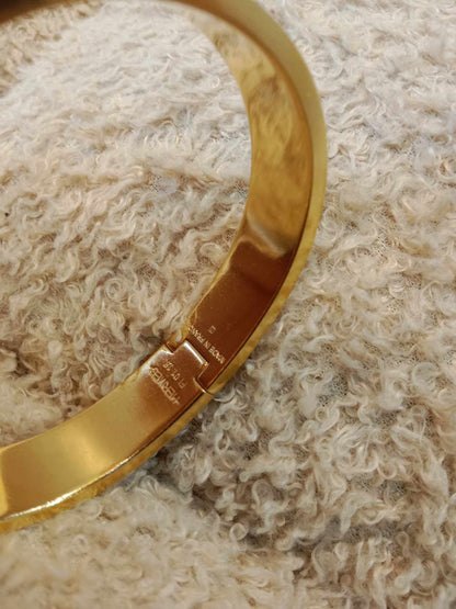 Hermes H Clic Noir Bangle Bracelet Gold Tone GM