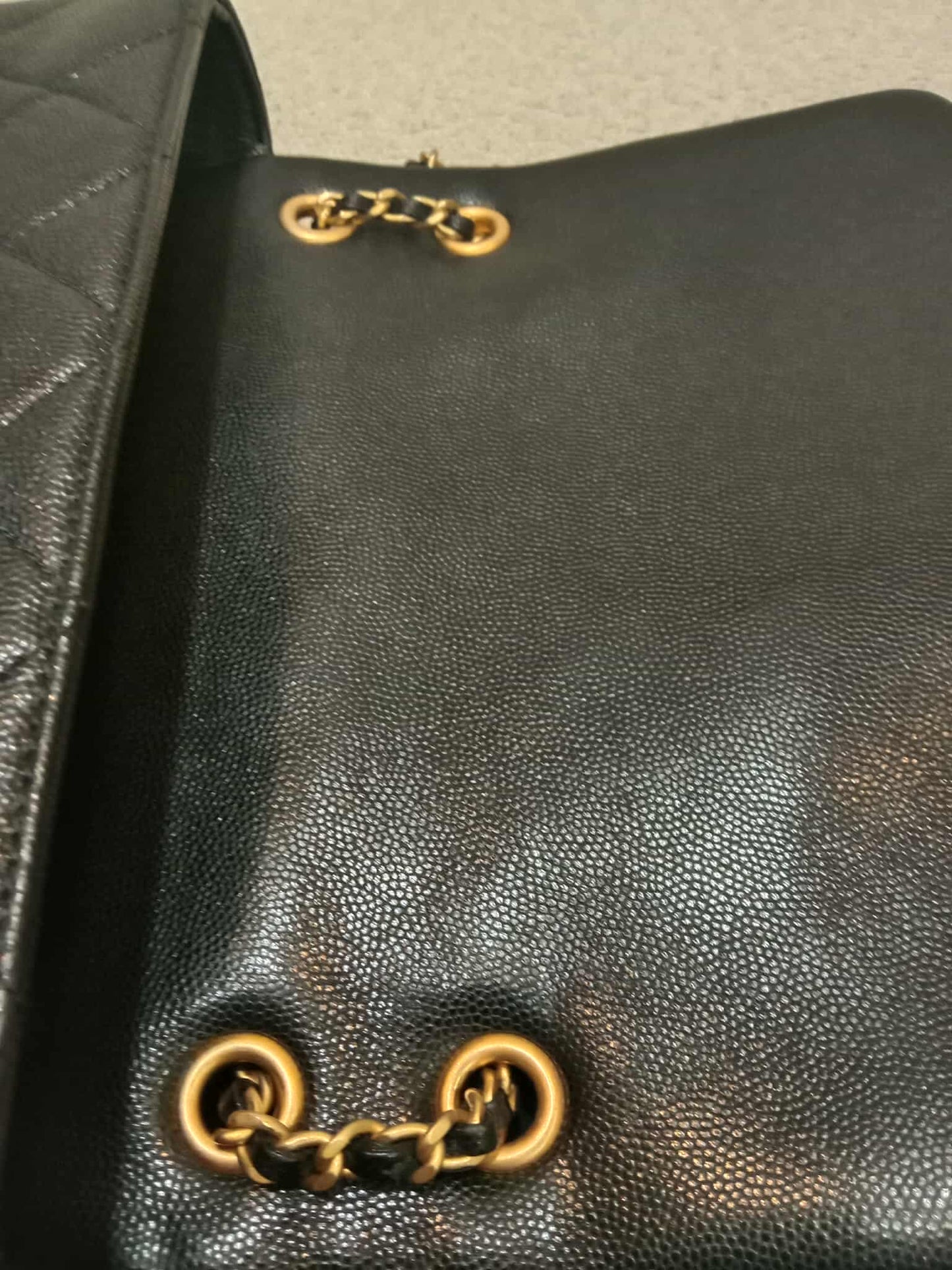 Chanel Seasonal Flap Caviar Black Microchipped