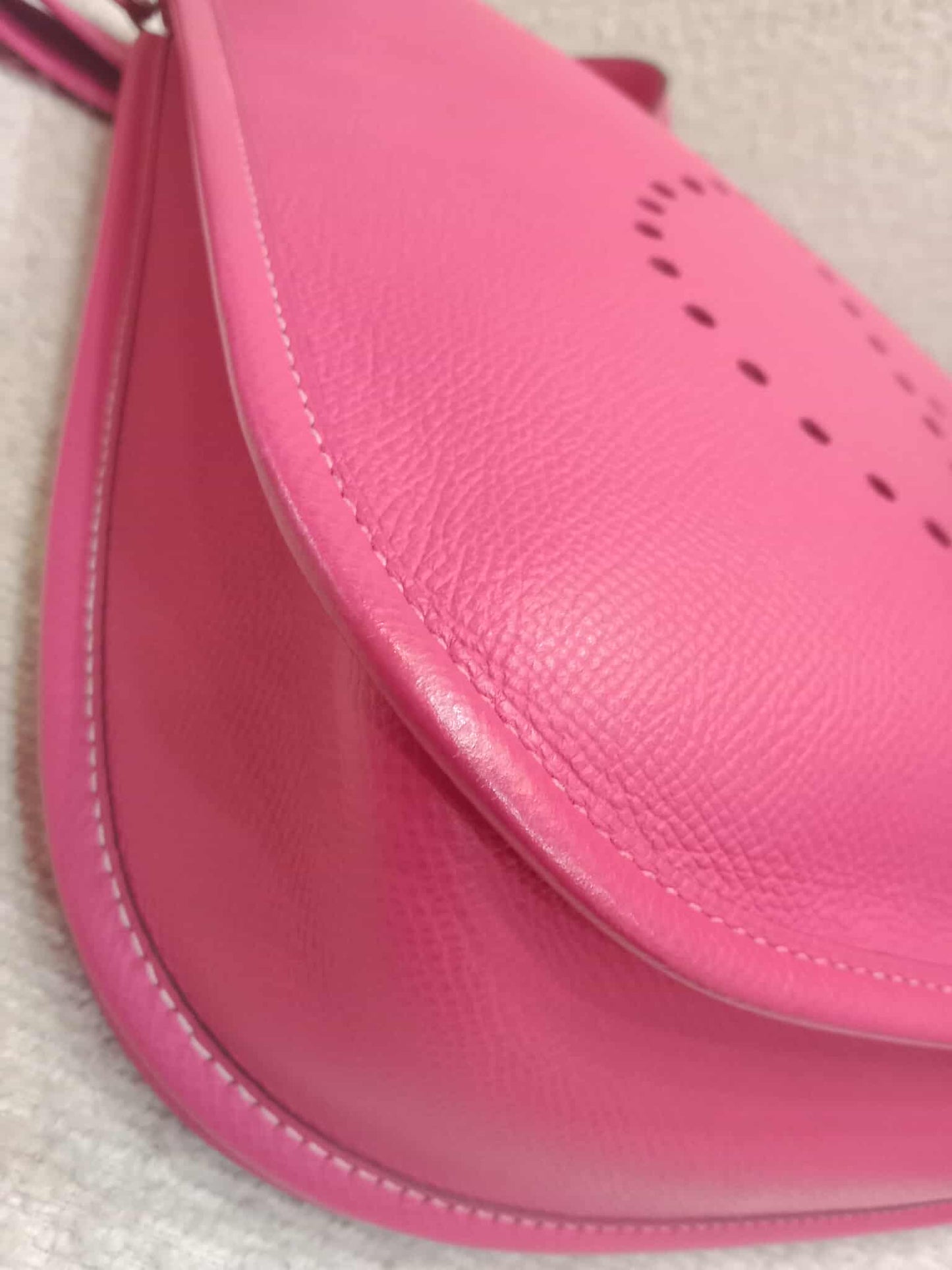 Hermes Evelyne Rose Tyrien Epsom PM Stamp Q Square 2013