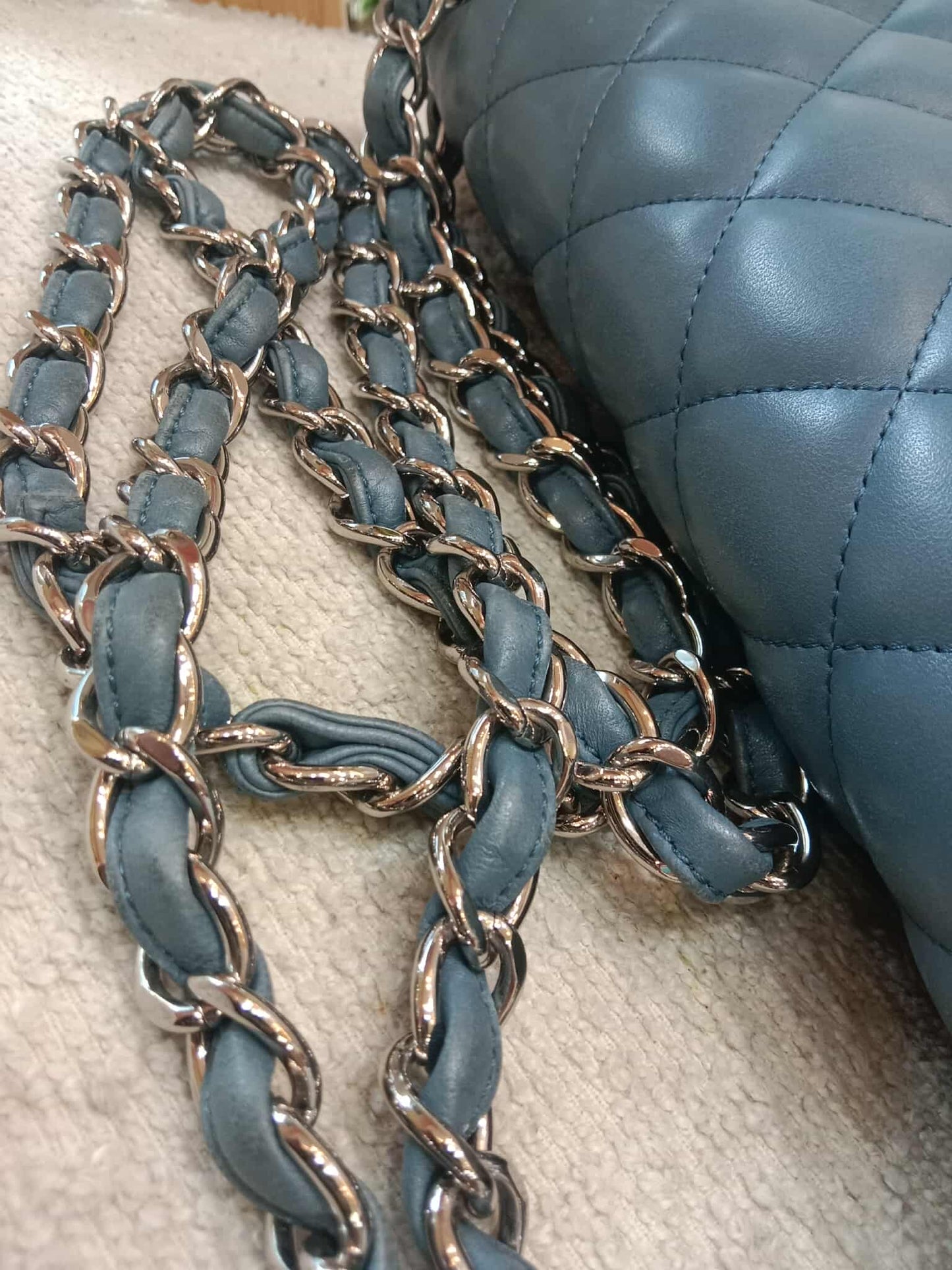 Chanel Jumbo Double Flap Lambskin Blue Series16