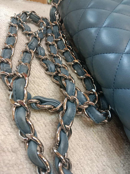Chanel Jumbo Double Flap Lambskin Blue Series16