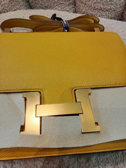Hermes Constance 24 Jaune Ambre Epsom Stamp C 2018