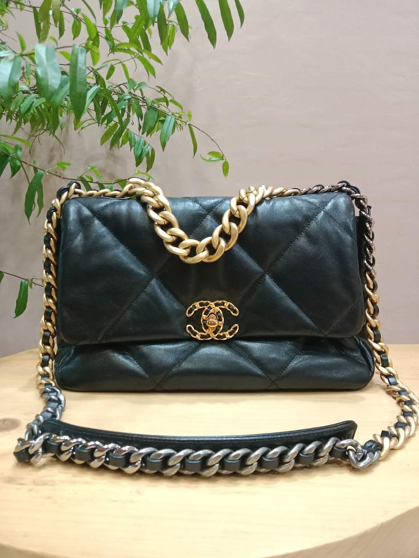 Chanel 19 Lambskin Large Black Series30