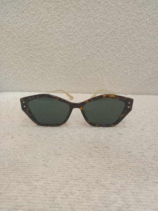 Dior Miss Dior S1U Geometric Sunglasses in Tortoise Shell Acetate Frame with Green Lenses