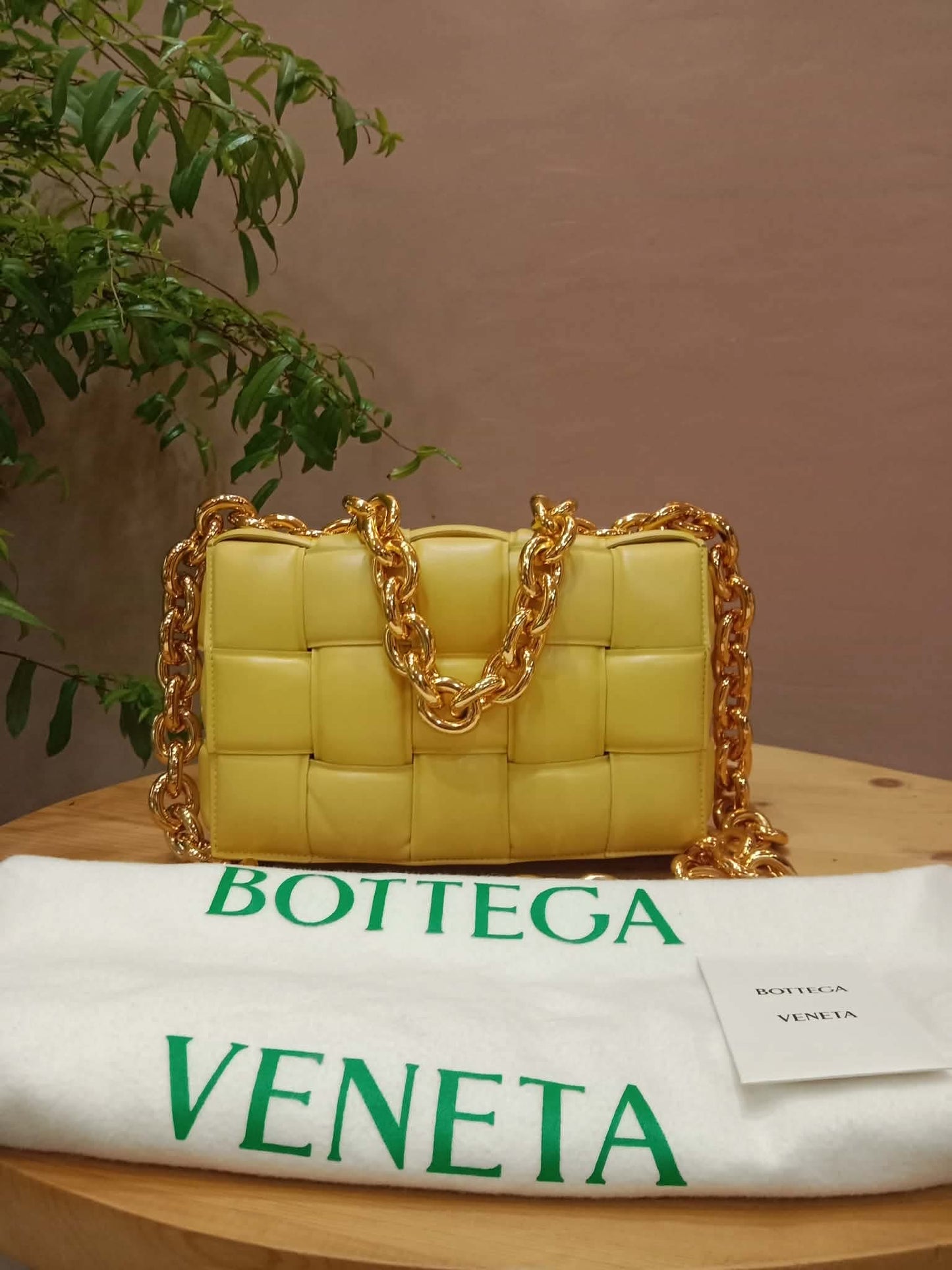 Bottega Veneta Chain Cassette Shoulder Bag Yellow