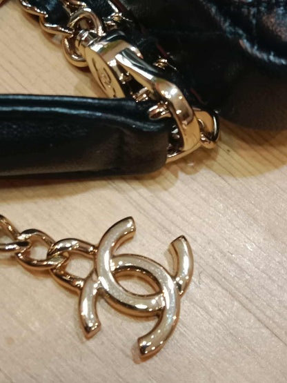 Chanel Bow Chain Belt Bag Black Lambskin Series 31